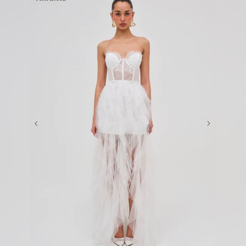 For Love and Lemons Bustier White Gown. Worn only once a for wedding